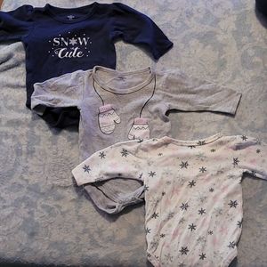 Set of winter themed onesies